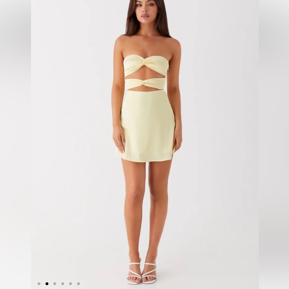 Peppermayo Exclusive - Tianna Mini Dress - Yellow Sz 0 - Picture 1 of 8